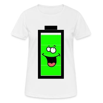 Battery Battery Power Energy Mobile Phone - Women's Breathable T-Shirt - white - Front - AI Model Female 172 dark (172cm)
