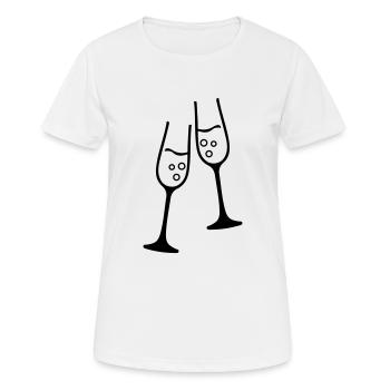 sekt glas - Frauen T-Shirt atmungsaktiv - Weiß - Vorne - AI Model Female 172 dark (172cm)