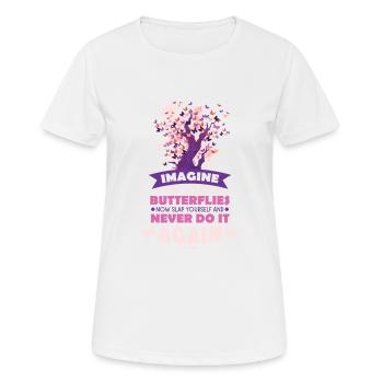 Imagine A Life Without Butterflies - Women's Breathable T-Shirt - white - Front - AI Model Female 172 dark (172cm)