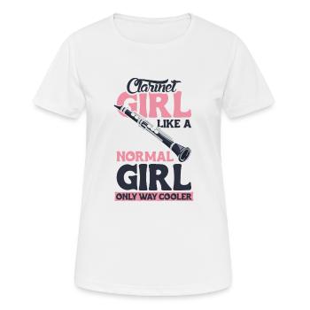 Clarinet Girl Klarinette Musikerin Geschenk - Frauen T-Shirt atmungsaktiv - Weiß - Vorne - AI Model Female 172 dark (172cm)