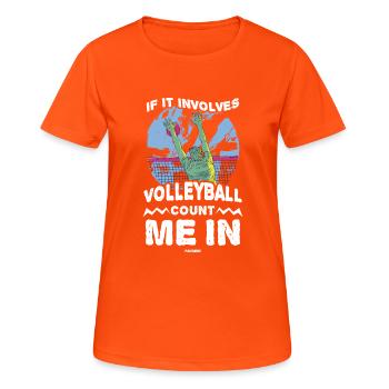 Volley-ball - T-shirt respirant Femme - orange néon - Devant - AI Model Female 172 dark (172cm)