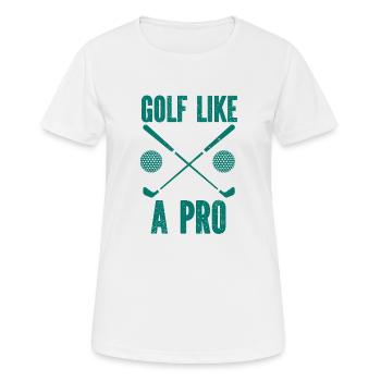 Golf - Golfclub Goldspieler Birdie Elite Luxus - Frauen T-Shirt atmungsaktiv - Weiß - Vorne - AI Model Female 172 dark (172cm)