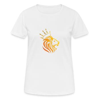 Goldener Löwe mit Krone Alphatier König Stark Cool - Frauen T-Shirt atmungsaktiv - Weiß - Vorne - AI Model Female 172 dark (172cm)
