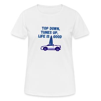 Funny Saying Cabriolet Driver English Convertible - Women's Breathable T-Shirt - white - Front - AI Model Female 172 dark (172cm)