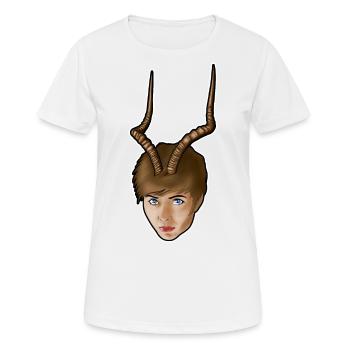 Frau mit Geweih - Frauen T-Shirt atmungsaktiv - Weiß - Vorne - AI Model Female 172 dark (172cm)