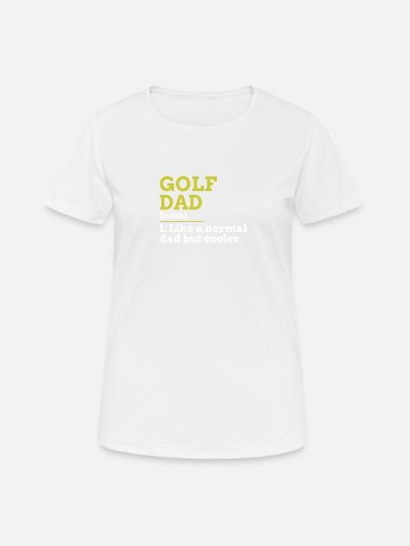 Golf pappa - Dame T-shirt svedtransporterende - hvid