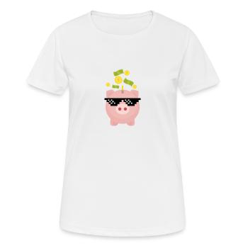Tirelire cool - T-shirt respirant Femme - blanc - Devant - AI Model Female 172 dark (172cm)