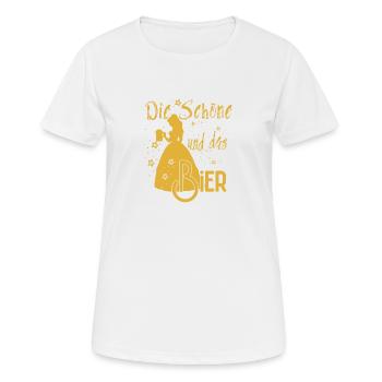 La beauté et le design de la bière pour les drôles - T-shirt respirant Femme - blanc - Devant - AI Model Female 172 dark (172cm)