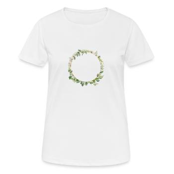 Couronne d’eucalyptus, personnalisable - T-shirt respirant Femme - blanc - Devant - AI Model Female 172 dark (172cm)