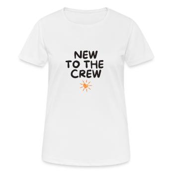 Nouveau dans l’équipage - T-shirt respirant Femme - blanc - Devant - AI Model Female 172 dark (172cm)