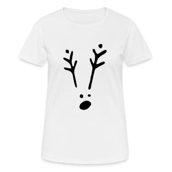 Rudolf 1c Xmas - Frauen T-Shirt atmungsaktiv - Weiß - Vorne - AI Model Female 172 dark (172cm)