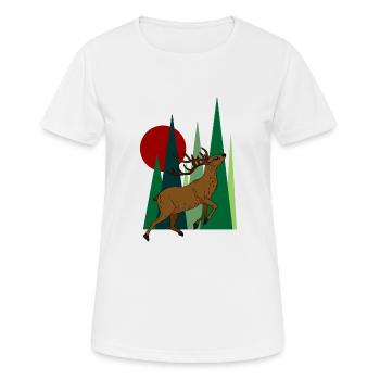Hirsch - Frauen T-Shirt atmungsaktiv - Weiß - Vorne - AI Model Female 172 dark (172cm)