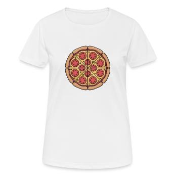 Pepperoni Pizza Motiv Cartoon Grafik - Frauen T-Shirt atmungsaktiv - Weiß - Vorne - AI Model Female 172 dark (172cm)