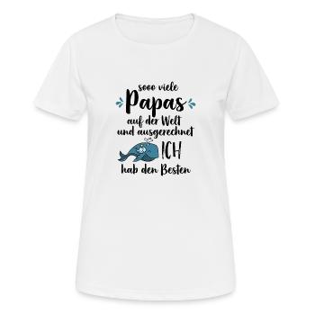 So viele Papas auf der Welt Vatertag Geschenk - Frauen T-Shirt atmungsaktiv - Weiß - Vorne - AI Model Female 172 dark (172cm)