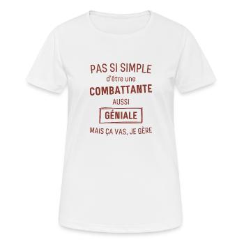 AWESOME Fighter Dark Brownish Red - Women's Breathable T-Shirt - white - Front - AI Model Female 172 dark (172cm)