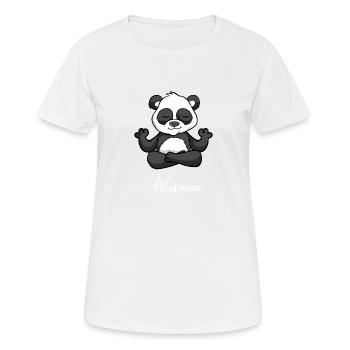 Auszeit Durchatmen Wusaaa Panda - Frauen T-Shirt atmungsaktiv - Weiß - Vorne - AI Model Female 172 dark (172cm)