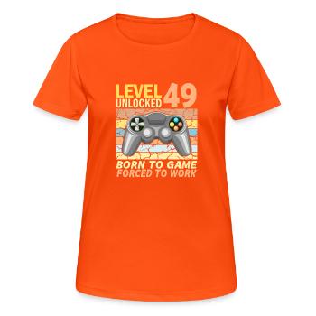 49. Geburtstag Gamer Videospiele - Frauen T-Shirt atmungsaktiv - Neonorange - Vorne - AI Model Female 172 dark (172cm)