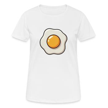 Oeuf au plat Graphique Jaune d’oeuf Blancs d’oeufs Petit-déjeuner - T-shirt respirant Femme - blanc - Devant - AI Model Female 172 dark (172cm)