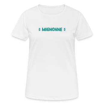 Mignonne - T-shirt respirant Femme - blanc - Devant - AI Model Female 172 dark (172cm)