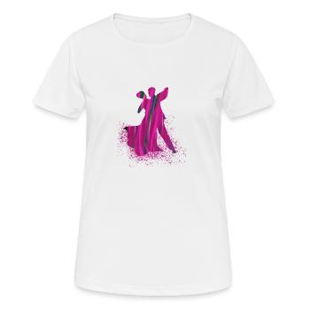 dance,pink,graffiti,couple dance,standard dance,couple - Women's Breathable T-Shirt - white - Front - AI Model Female 172 dark (172cm)