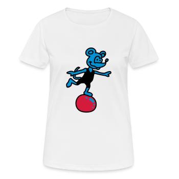 sportliche Maus 3 - Frauen T-Shirt atmungsaktiv - Weiß - Vorne - AI Model Female 172 dark (172cm)