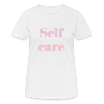 Self-care - Women's Breathable T-Shirt - white - Front - AI Model Female 172 dark (172cm)