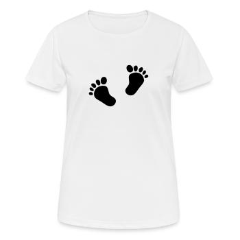 Deux pieds de bébé 2 pieds de bébé empreintes enfant mignon - T-shirt respirant Femme - blanc - Devant - AI Model Female 172 dark (172cm)