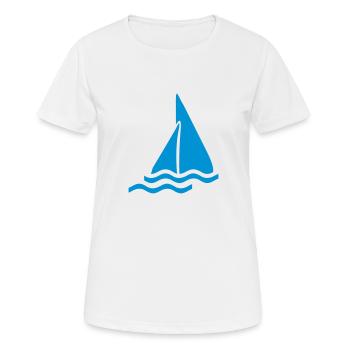 Segelboot - Frauen T-Shirt atmungsaktiv - Weiß - Vorne - AI Model Female 172 dark (172cm)