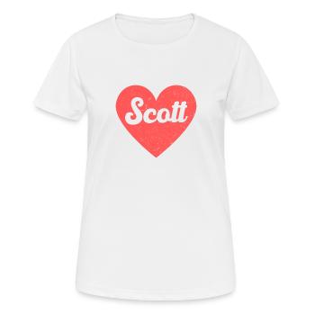 Scott Name Rotes Herz Liebe Fan Retro - Frauen T-Shirt atmungsaktiv - Weiß - Vorne - AI Model Female 172 dark (172cm)