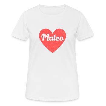 Mateo Name Rotes Herz Liebe Fan Retro - Frauen T-Shirt atmungsaktiv - Weiß - Vorne - AI Model Female 172 dark (172cm)