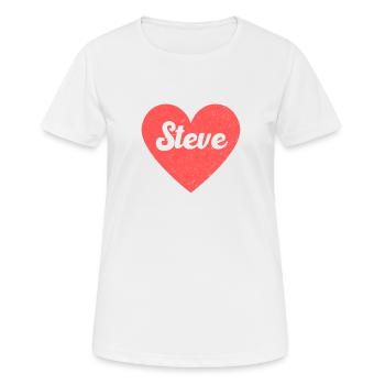 Steve Nom Coeur Rouge Amour Fan Rétro - T-shirt respirant Femme - blanc - Devant - AI Model Female 172 dark (172cm)