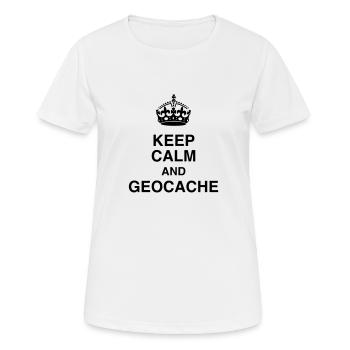 Geocaching / Geocacher / Compass / GPS - Women's Breathable T-Shirt - white - Front - AI Model Female 172 dark (172cm)