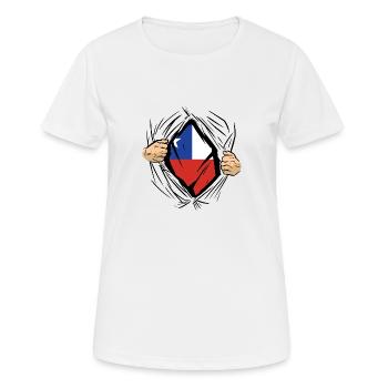 Chile Flagge Südamerika Chilenische Fahne Vintage - Frauen T-Shirt atmungsaktiv - Weiß - Vorne - AI Model Female 172 dark (172cm)