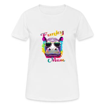 Funky Mum. anniversaire, fêtes des mères. - T-shirt respirant Femme - blanc - Devant - AI Model Female 172 dark (172cm)