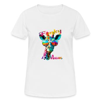 Funky Mama. Geburtstag, Muttertag. Giraffe - Frauen T-Shirt atmungsaktiv - Weiß - Vorne - AI Model Female 172 dark (172cm)