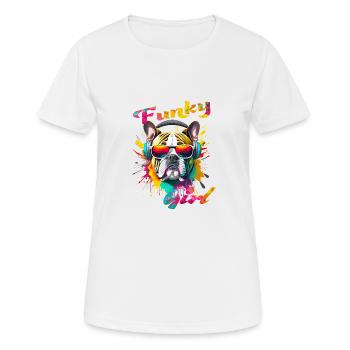 Funky Girl Bouledogue - T-shirt respirant Femme - blanc - Devant - AI Model Female 172 dark (172cm)