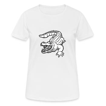 evil crocodile - Women's Breathable T-Shirt - white - Front - AI Model Female 172 dark (172cm)