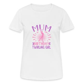 Mum Of the Birthday Girl Twirling Family Design - Frauen T-Shirt atmungsaktiv - Weiß - Vorne - AI Model Female 172 dark (172cm)