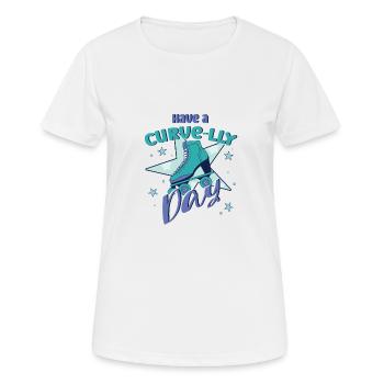 Rollerskater Party Have A Curve-lly Day Gift Idea - Frauen T-Shirt atmungsaktiv - Weiß - Vorne - AI Model Female 172 dark (172cm)