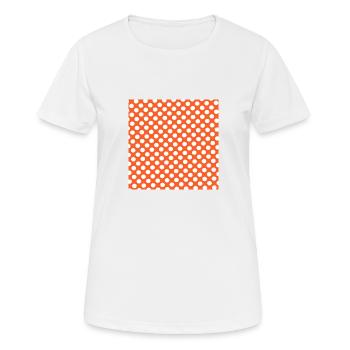 orange polka dot background dot pattern - Women's Breathable T-Shirt - white - Front - AI Model Female 172 dark (172cm)