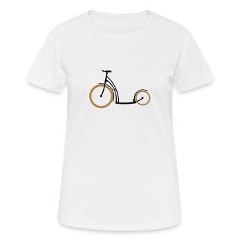 Tretroller zweifarbig - Frauen T-Shirt atmungsaktiv - Weiß - Vorne - AI Model Female 172 dark (172cm)