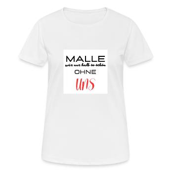 Malle - Frauen T-Shirt atmungsaktiv - Weiß - Vorne - AI Model Female 172 dark (172cm)