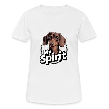 Dackel mein Spirit mein Seelenhund - Frauen T-Shirt atmungsaktiv - Weiß - Vorne - AI Model Female 172 dark (172cm)