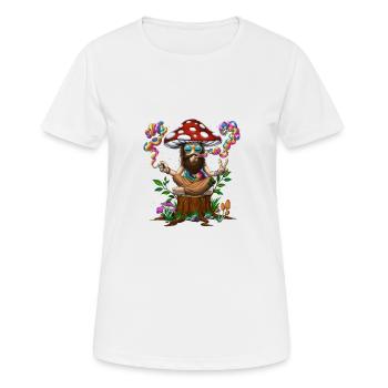 Tie-Dye Hippie Champignon - T-shirt respirant Femme - blanc - Devant - AI Model Female 172 dark (172cm)