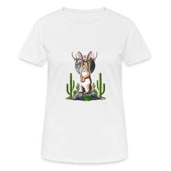 Jackalope Kaninchen - Frauen T-Shirt atmungsaktiv - Weiß - Vorne - AI Model Female 172 dark (172cm)