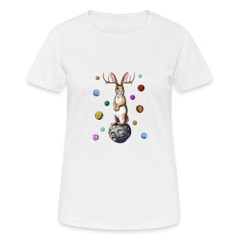 Jackalope Kaninchen - Frauen T-Shirt atmungsaktiv - Weiß - Vorne - AI Model Female 172 dark (172cm)