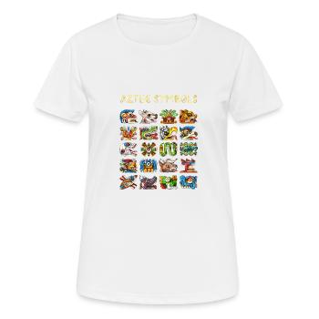 Symboles aztèques - T-shirt respirant Femme - blanc - Devant - AI Model Female 172 dark (172cm)