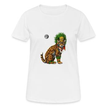 Dieu du jaguar aztèque - T-shirt respirant Femme - blanc - Devant - AI Model Female 172 dark (172cm)