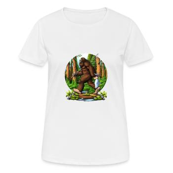 Pêche au Bigfoot - T-shirt respirant Femme - blanc - Devant - AI Model Female 172 dark (172cm)