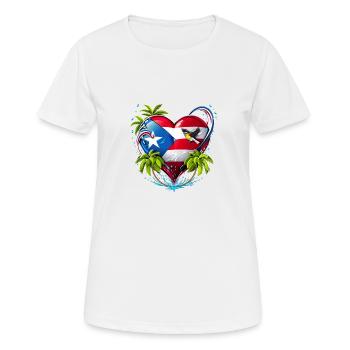 Boricua Puerto Rico Herz - Frauen T-Shirt atmungsaktiv - Weiß - Vorne - AI Model Female 172 dark (172cm)